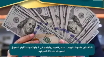 انخفاض ملحوظ اليوم.. سعر الدولار يتراجع في 6 بنوك واستقرار السوق السوداء عند 48.79 جنيه